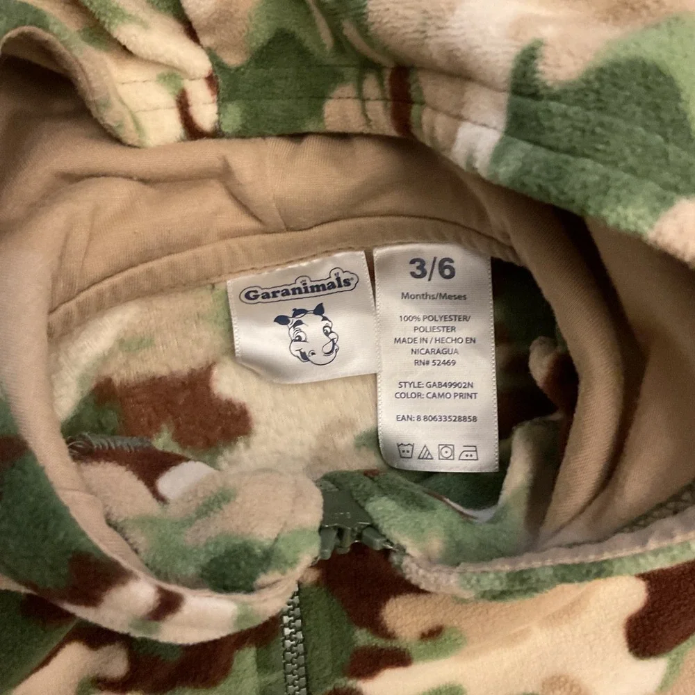 Garanimals Baby Boys Camo Fleece Hoodie and Cargo Jogger Set 3-6 Months